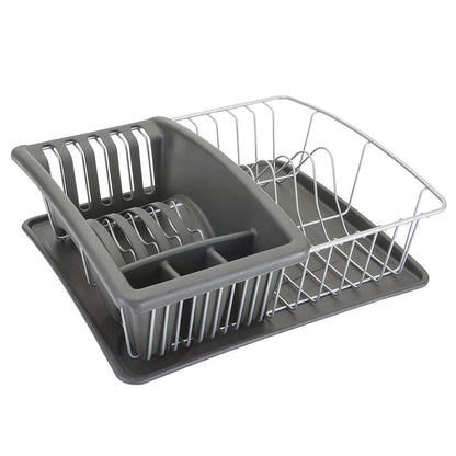 METALTEX Aquatex Plus 35 x 32 x 12 cm - Spülkorb, Schale und Bestecksammler, silber/anthrazit, Polytherm / Geschirrkorb / Abtropfgestell