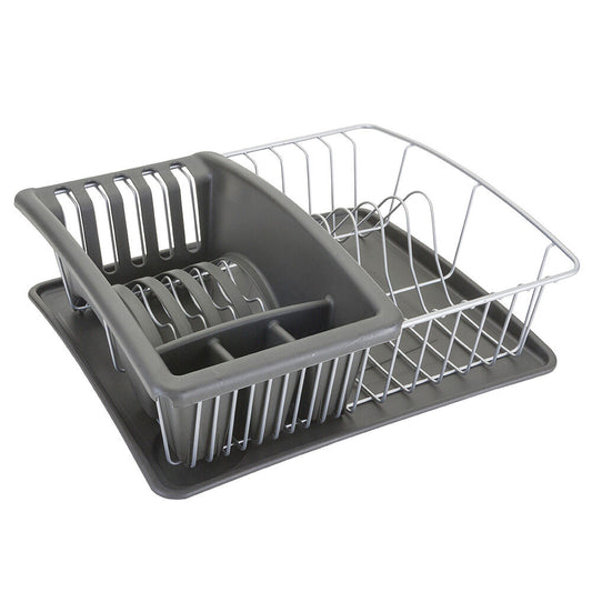 METALTEX Aquatex Plus 35 x 32 x 12 cm - Spülkorb, Schale und Bestecksammler, silber/anthrazit, Polytherm / Geschirrkorb / Abtropfgestell