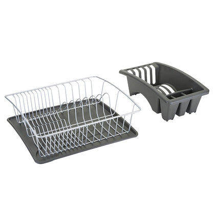 METALTEX Aquatex Plus 35 x 32 x 12 cm - Spülkorb, Schale und Bestecksammler, silber/anthrazit, Polytherm / Geschirrkorb / Abtropfgestell