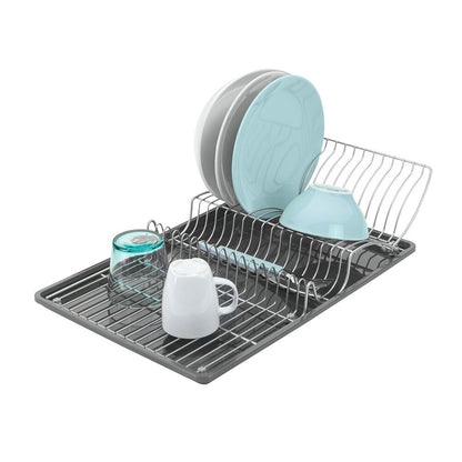 METALTEX Wingtex Spülkorb mit Schale 50 x 31 cm, silber/anthrazit, Polytherm / Geschirrkorb / Abtropfgestell