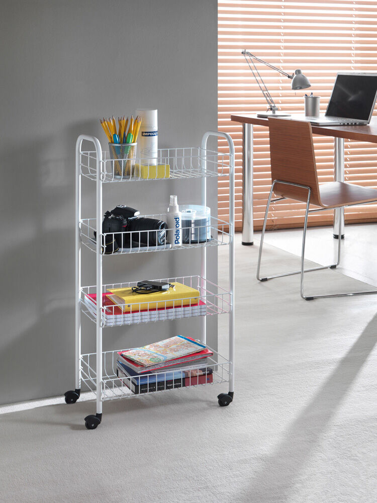 METALTEX 340634 Pisa Allzweckwagen mit 4 Etagen / Rollregal, Höhe 84 cm