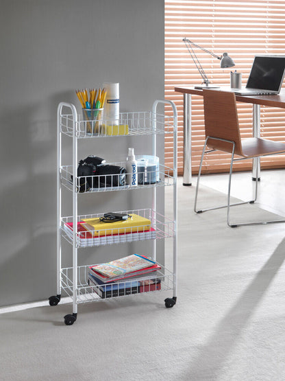 METALTEX 340634 Pisa Allzweckwagen mit 4 Etagen / Rollregal, Höhe 84 cm