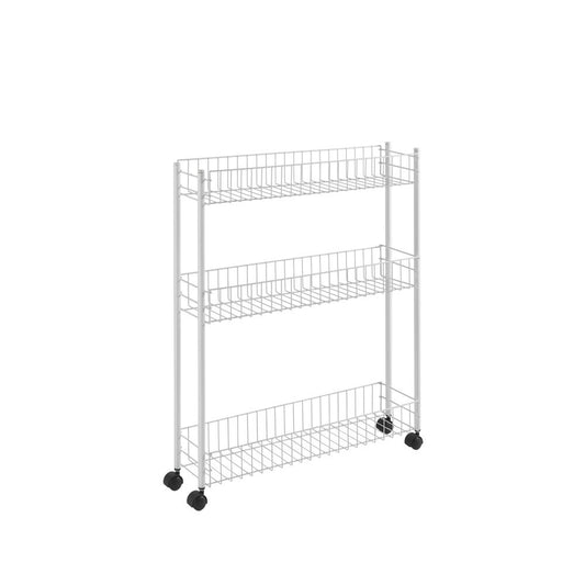 METALTEX 341433014 Fino Allzweckwagen, 3 Etg. 60x16x72 cm plastifiziert / Rollregal extra schmal