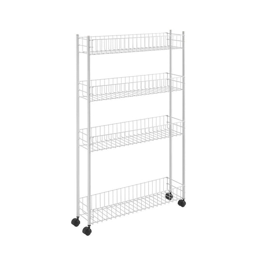 METALTEX 341434014 Fino Allzweckwagen, 4 Etg. 60x16x95 cm plastifiziert / Rollregal extra schmal