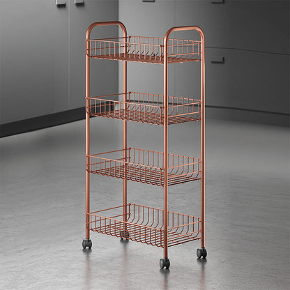 METALTEX 344404000 Ascona Allzweckwagen mit 4 Etagen Polytherm Copper / Rollregal, Höhe 86 cm