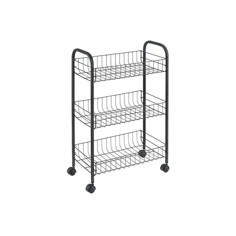 METALTEX 344403000 Lugano Lava Allzweckwagen 3 Etg. 41 x 23 x 63 cm TouchTherm, matt schwarz