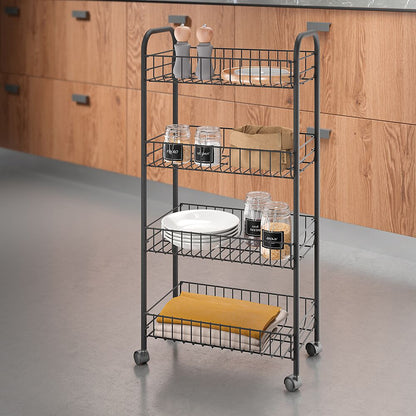 METALTEX 344504000 Ascona Lava Allzweckwagen 4 Etg. 41 x 26 x 86 cm TouchTherm, matt schwarz
