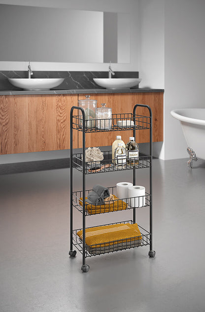 METALTEX 344504000 Ascona Lava Allzweckwagen 4 Etg. 41 x 26 x 86 cm TouchTherm, matt schwarz