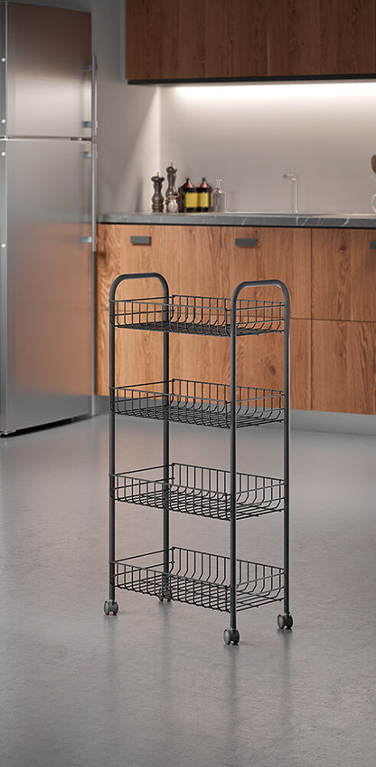 METALTEX 344504000 Ascona Lava Allzweckwagen 4 Etg. 41 x 26 x 86 cm TouchTherm, matt schwarz