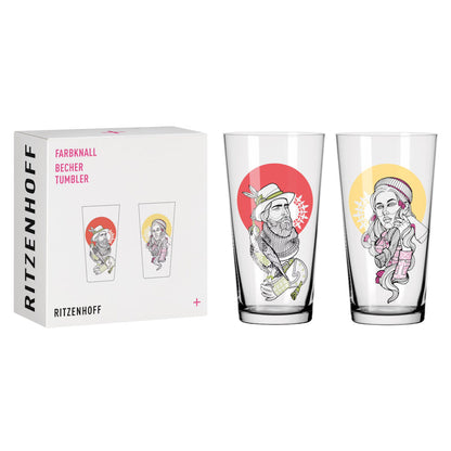 Ritzenhoff 3491002 Becher 2er-Set 002 FARBKNALL Vladi Bott 2021
