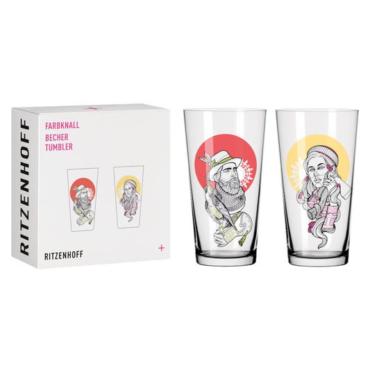 Ritzenhoff 3491002 Becher 2er-Set 002 FARBKNALL Vladi Bott 2021