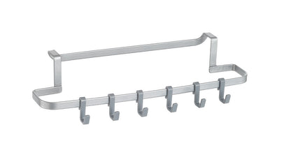 METALTEX 350605000 Galileo Handtuchhalter mit 6 Haken 30 x 8 x 5 cm, Polytherm / Handtuch- oder Utensilien-Halter / Raumsparer