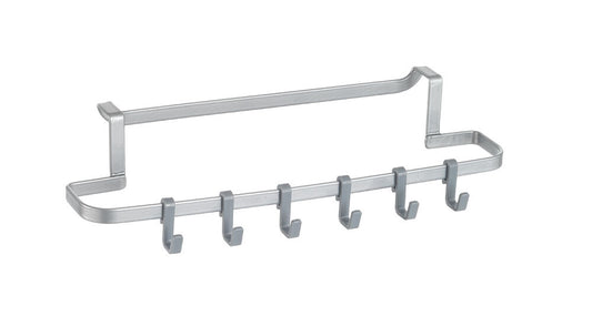 METALTEX 350605000 Galileo Handtuchhalter mit 6 Haken 30 x 8 x 5 cm, Polytherm / Handtuch- oder Utensilien-Halter / Raumsparer