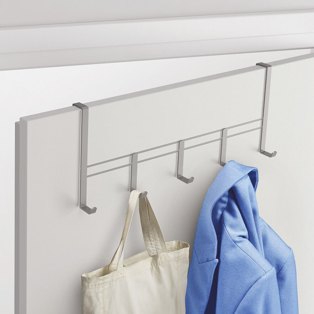 METALTEX 350930000 Türhängeleiste 38 cm mit 5 Haken, Polytherm, silbermetallic / Raumsparer