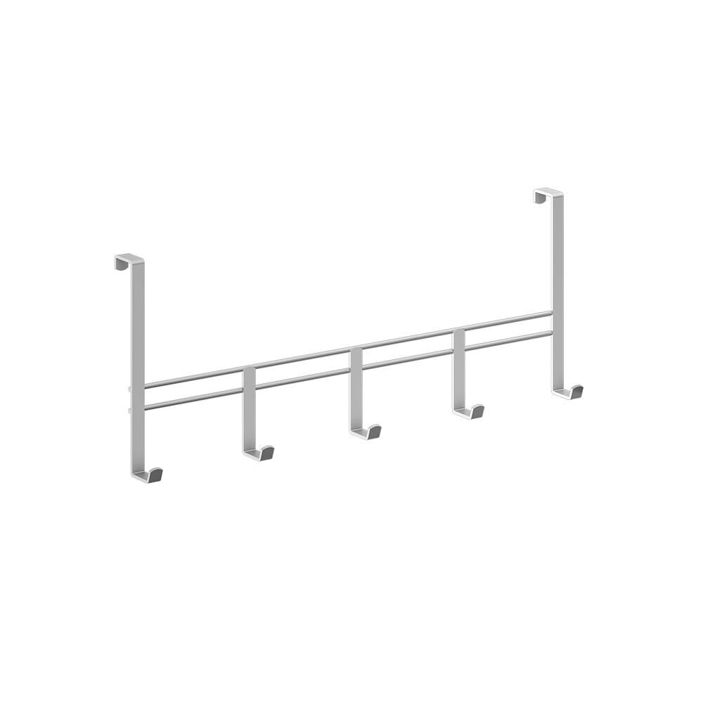 METALTEX 350930000 Türhängeleiste 38 cm mit 5 Haken, Polytherm, silbermetallic / Raumsparer