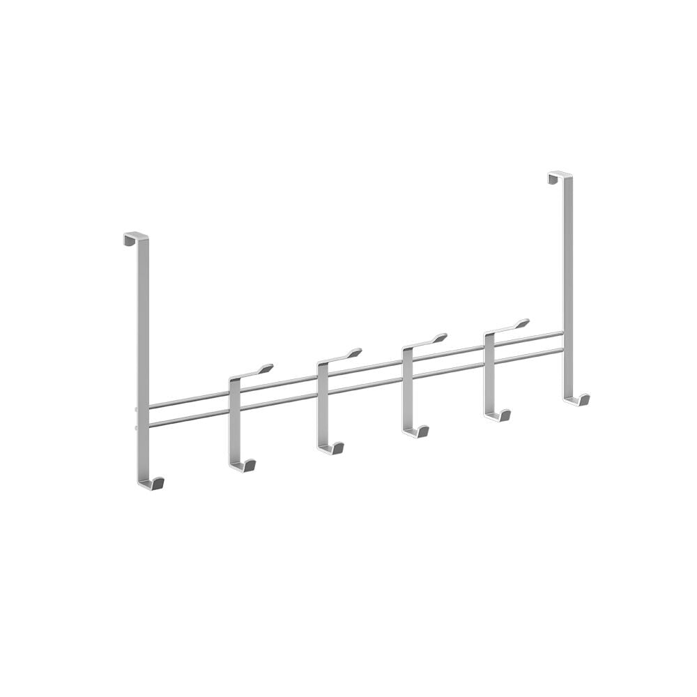 METALTEX 350932000 Türhängeleiste 44,5 cm mit 6 Haken, Polytherm, silbermetallic / Raumsparer