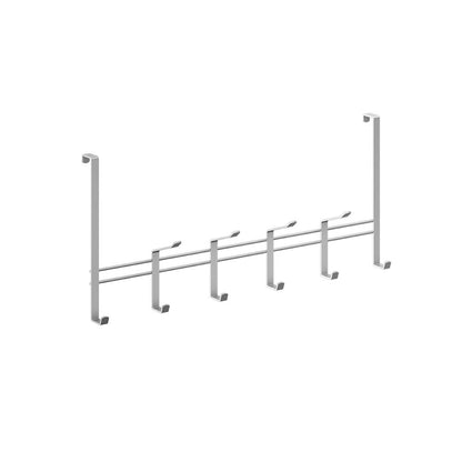 METALTEX 350932000 Türhängeleiste 44,5 cm mit 6 Haken, Polytherm, silbermetallic / Raumsparer