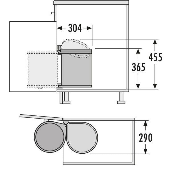 HAILO Abfallsorter 15 Liter MONO 15 ab 40 cm Schrankbreite – Bild 7