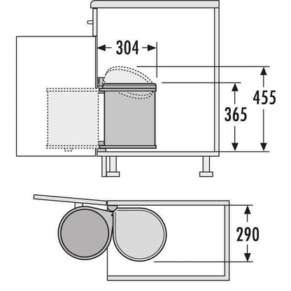 HAILO Abfallsorter 15 Liter MONO 15 ab 40 cm Schrankbreite – Bild 7