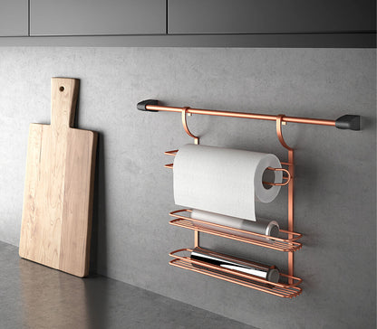METALTEX 351718000 City Rollenhalter 3-Etg. 35 x 8 x 38 cm Polytherm Copper / Relingsystem kupferfarbig