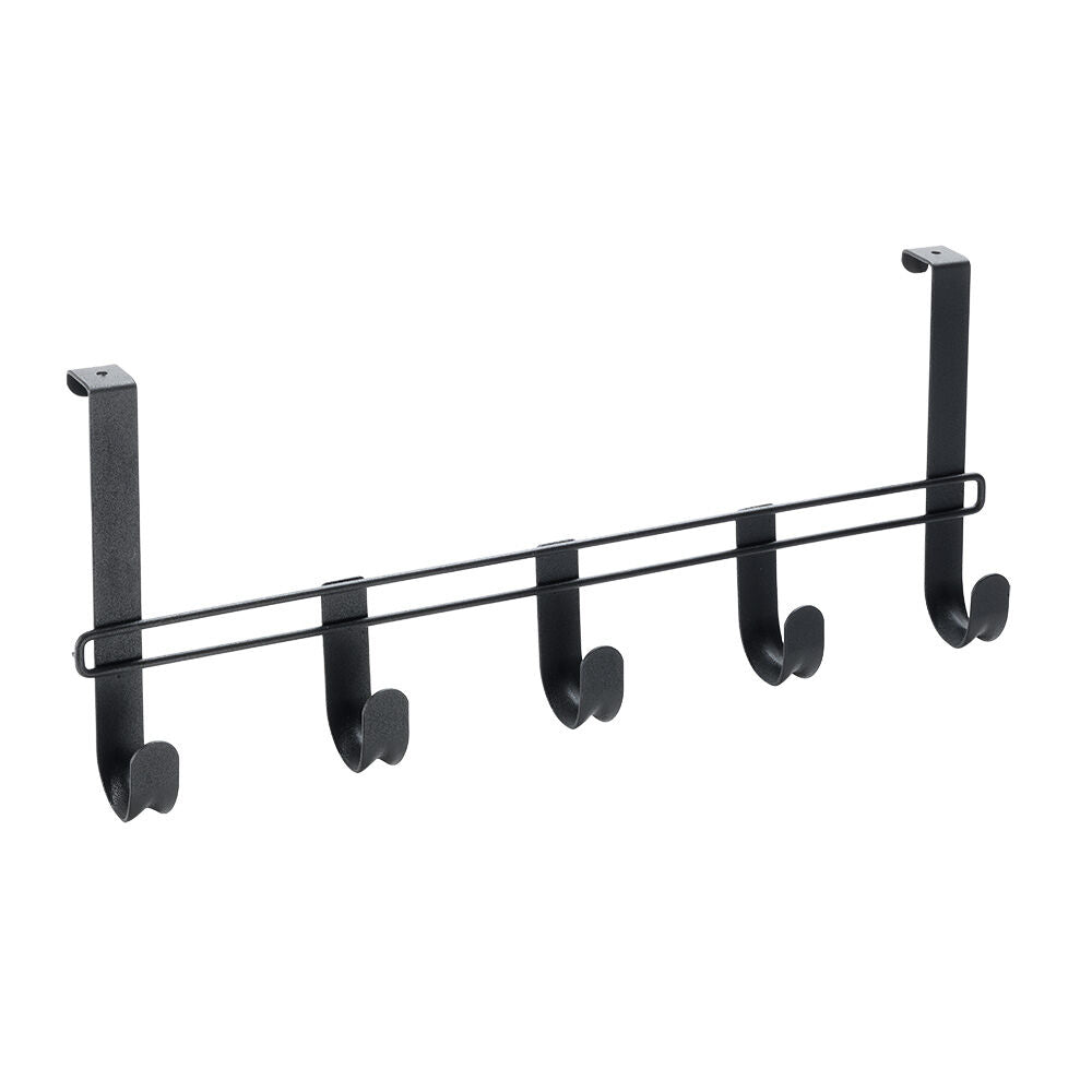METALTEX 351900000 Hook Line Türhängeleiste Lava 38 cm mit 5 Haken, TouchTherm, matt schwarz / Raumsparer
