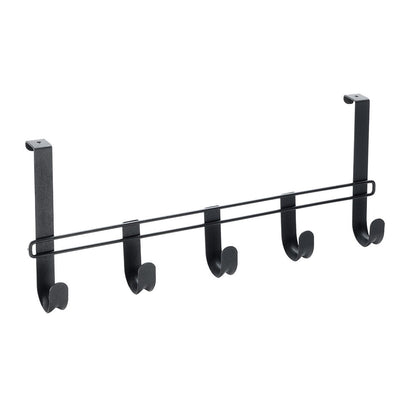 METALTEX 351900000 Hook Line Türhängeleiste Lava 38 cm mit 5 Haken, TouchTherm, matt schwarz / Raumsparer