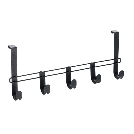 METALTEX 351900000 Hook Line Türhängeleiste Lava 38 cm mit 5 Haken, TouchTherm, matt schwarz / Raumsparer