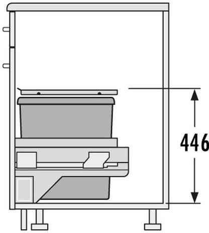 HAILO 3610121 Abfallsorter 30 Liter EURO CARGO S ab 30 cm Schrankbreite – Bild 2