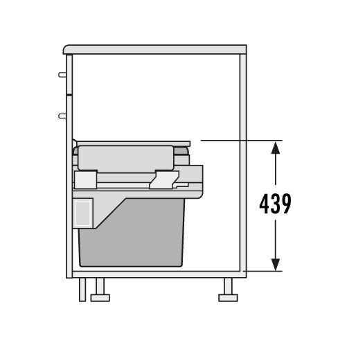 Abfallsorter EURO CARGO S-60/2 / 60 cm Schrankbreite / Hailo 3610-62 / Abfalleimer / Abfallsammler / Mülleimer – Bild 3