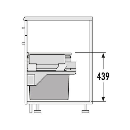 Abfallsorter EURO CARGO S-60/2 / 60 cm Schrankbreite / Hailo 3610-62 / Abfalleimer / Abfallsammler / Mülleimer – Bild 3