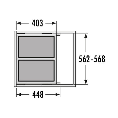 Abfallsorter EURO CARGO S-60/2 / 60 cm Schrankbreite / Hailo 3610-62 / Abfalleimer / Abfallsammler / Mülleimer – Bild 4