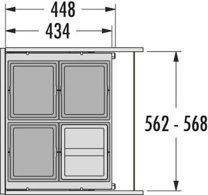 Hailo Abfallsorter Hailo 3610861 AS Cargo 600 13/13/13/13/D / 60 cm Schrankbreite / Abfalltrennsystem – Bild 3