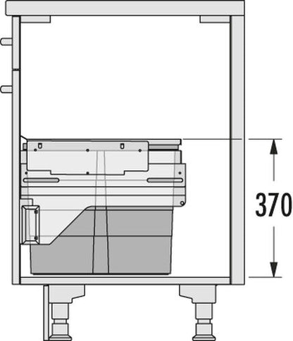 Hailo Abfallsorter Hailo 3610861 AS Cargo 600 13/13/13/13/D / 60 cm Schrankbreite / Abfalltrennsystem – Bild 4