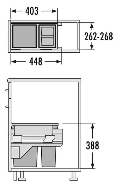 Hailo Abfallsorter Hailo 3610871 AS Cargo 300 15/10/D / 30 cm Schrankbreite / Abfalltrennsystem – Bild 2