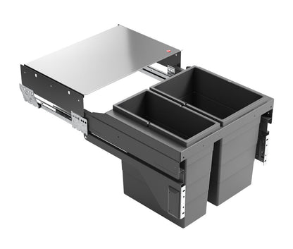 Hailo 3610951 AS Cargo Soft short 500 20/14 dunkelgrau mit 34 (20+14) Liter Füllvolumen / 2 fach Mülltrennsystem / für…