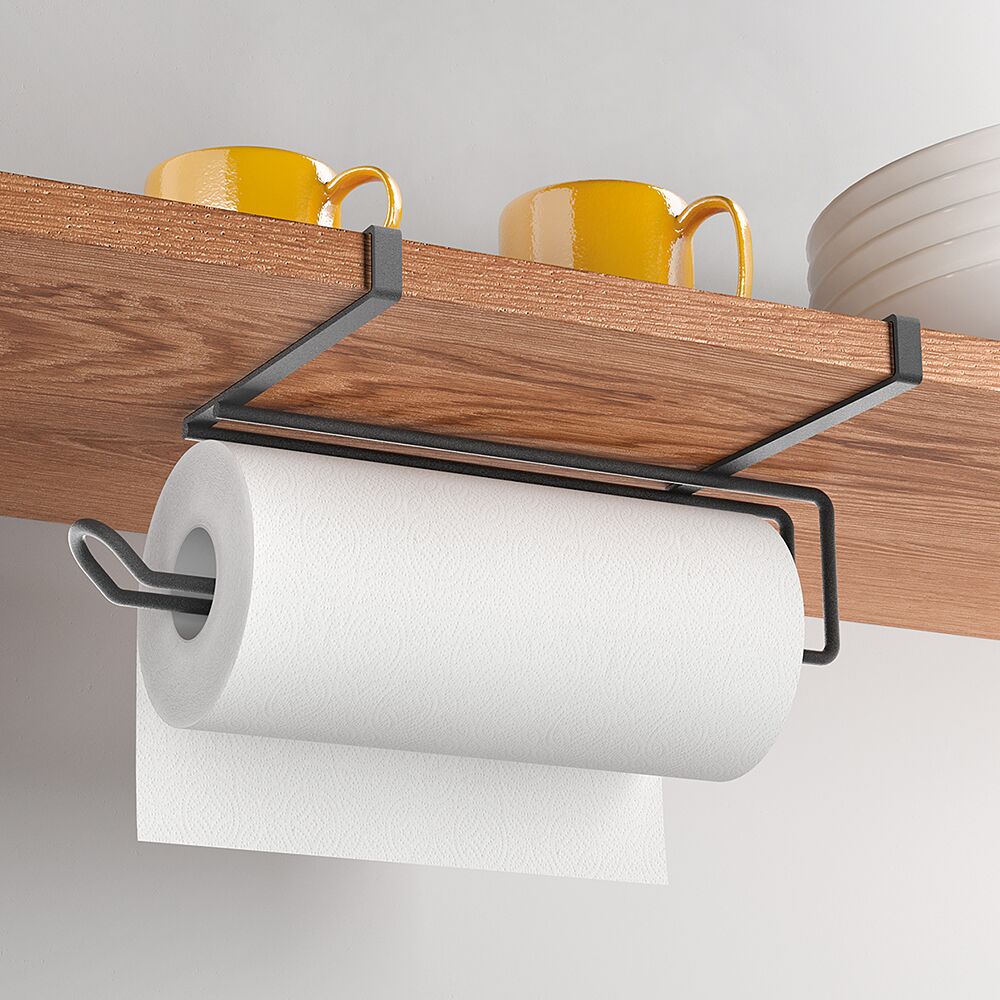 METALTEX 361135000 Easy Roll Lava Papierrollenhalter 35 x 18 x 10 cm TouchTherm, matt schwarz / Raumsparer