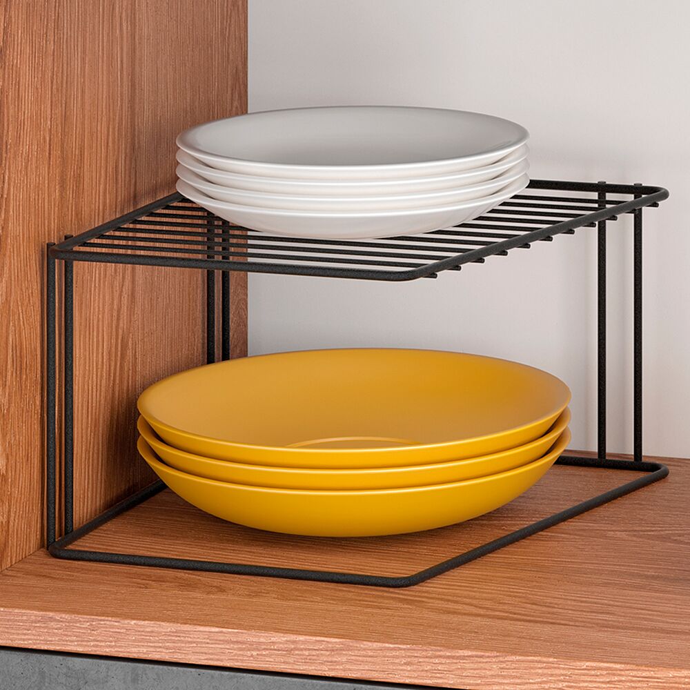 METALTEX 361301000 Boxe Lava Eckschrankeinsatz 1-Etg. 25 x 25 x 15 cm TouchTherm®, matt schwarz