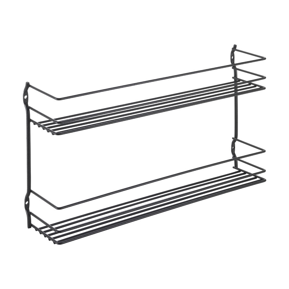 METALTEX 361432000 Lava Gewürzregal PEPITO mit 2 Etagen 36 x 8 x 19 cm, TouchTherm, matt schwarz