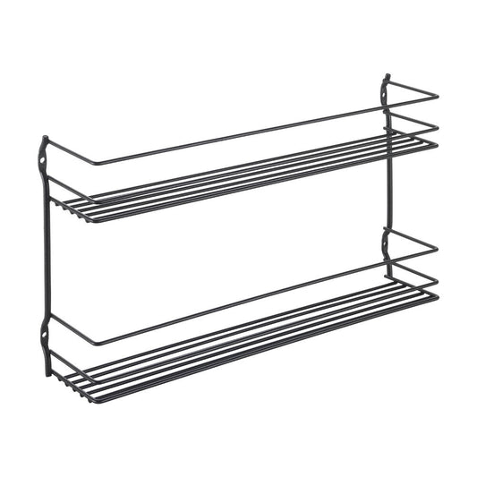 METALTEX 361432000 Lava Gewürzregal PEPITO mit 2 Etagen 36 x 8 x 19 cm, TouchTherm, matt schwarz
