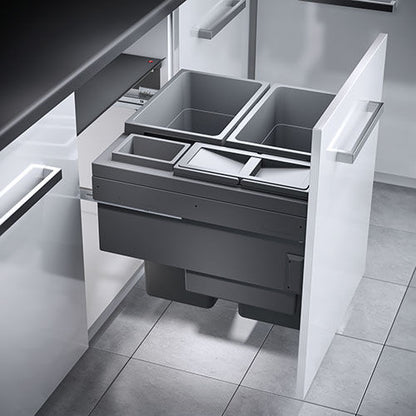 Hailo Abfallsorter 3619771 EURO CARGO 600, 91 Liter / 60 cm Schrankbreite / Abfalltrennsystem