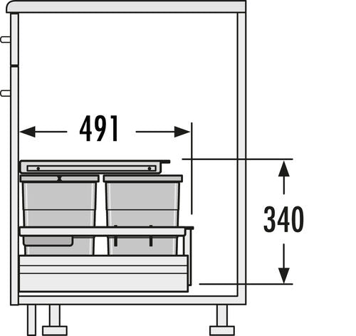 Hailo 3620911 Abfallsorter SEPARATO K 90 / Hailo AS Separato K 900 18/18/8/8/D/KS für 90 cm SB – Bild 2