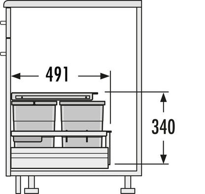 Hailo 3620911 Abfallsorter SEPARATO K 90 / Hailo AS Separato K 900 18/18/8/8/D/KS für 90 cm SB – Bild 2
