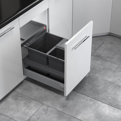HAILO 3620471 Abfallsorter SEPARATO K 450 18/8/8/D dunkelgrau mit 34 Liter Abfallvolumen für 45 cm Schrankbreite – Bild 3
