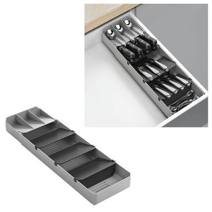 Metaltex 363220000 Uni-Fit Besteck-Organizer ausziehbar von 40 - 49 cm / Bestecksammler / Besteckeinsatz