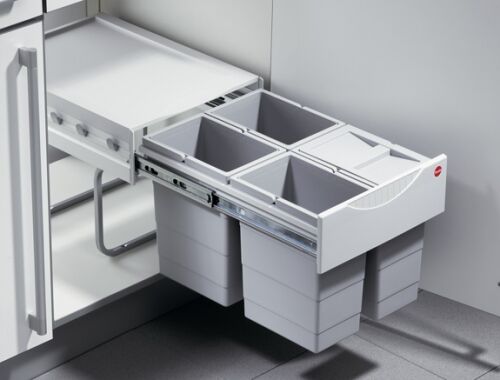HAILO 3643-14 Abfallsorter 34 (4x8,5) Liter RAUMSPAR TANDEM ab 40 cm Schrankbreite