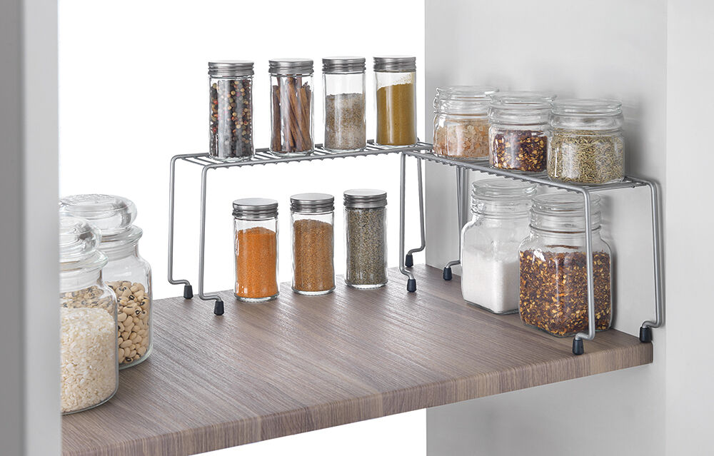 METALTEX 364310000 Spice Bridge Gewürzregal stapelbar 2er-Set 29 x 7 x 14 cm, Polytherm / Raumsparer