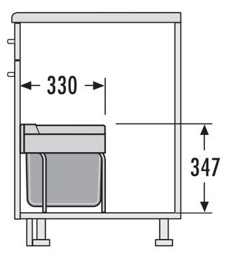 HAILO Abfallsorter 29 (12 + 2x8,5) Liter RAUMSPAR TANDEM S ab 50 cm Schrankbreite – Bild 2