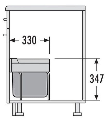 HAILO Abfallsorter 29 (12 + 2x8,5) Liter RAUMSPAR TANDEM S ab 50 cm Schrankbreite – Bild 2