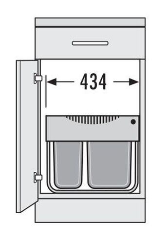 HAILO Abfallsorter 29 (12 + 2x8,5) Liter RAUMSPAR TANDEM S ab 50 cm Schrankbreite – Bild 3