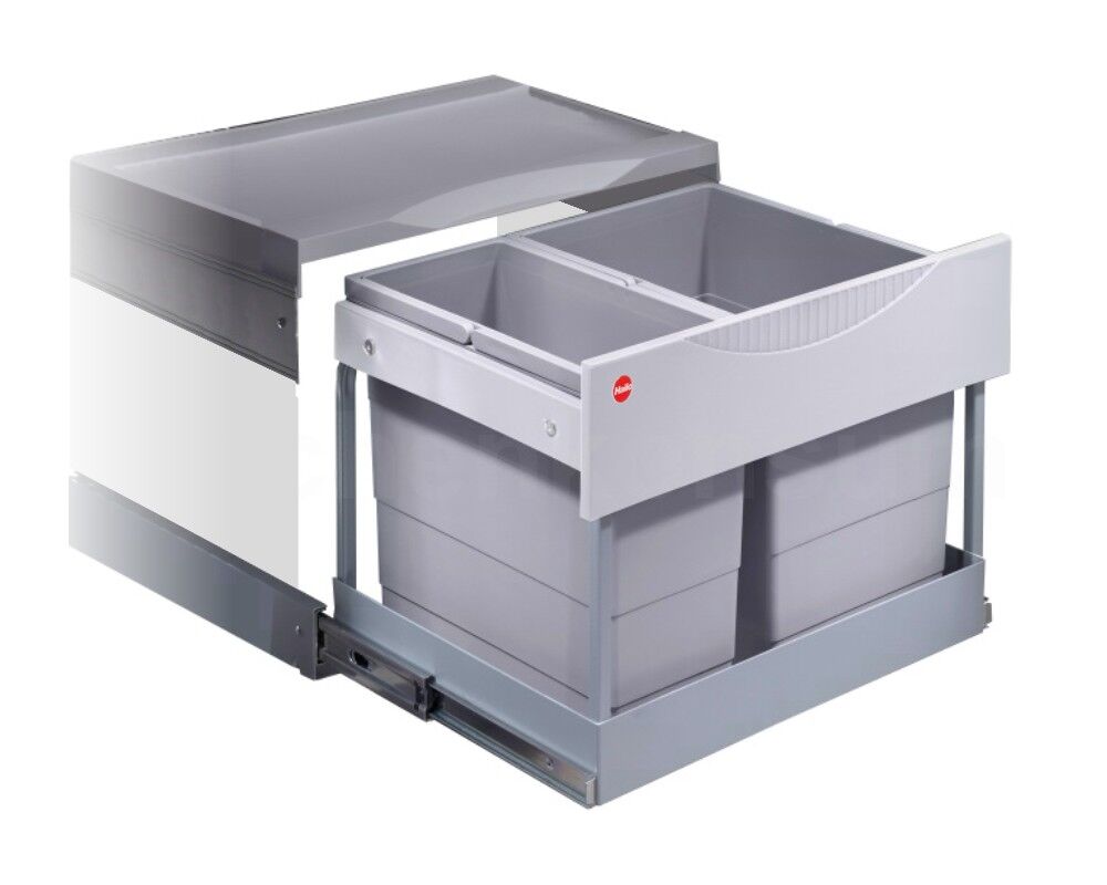 HAILO 3644821 Abfalltrennsystem 30 (18+12) Liter RAUMSPAR TANDEM S PLUS 18/12 mit Ausfahrautomatik